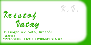 kristof vatay business card